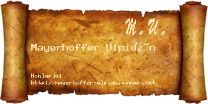 Mayerhoffer Ulpián névjegykártya