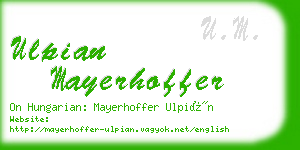ulpian mayerhoffer business card